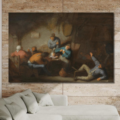 Scena Di Taverna Adriaen van Ostade avo50 quadro stampato su tela