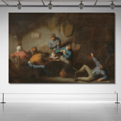 Scena Di Taverna Adriaen van Ostade avo50 quadro stampato su tela
