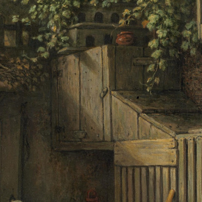 Il Cortile Del Cottage Adriaen van Ostade avo51 quadro stampato su tela