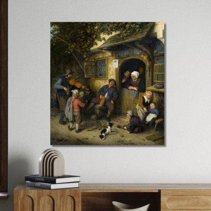 Il Violinista Adriaen van Ostade avo52 quadro stampato su tela