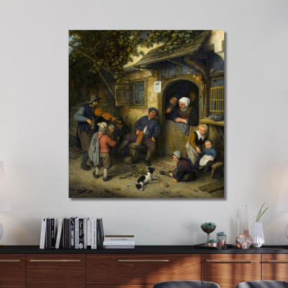 Il Violinista Adriaen van Ostade avo52 quadro stampato su tela