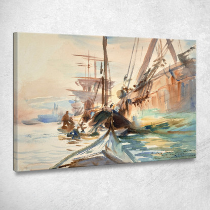 Scarico Barche John Singer Sargent jss351 quadro stampato su tela