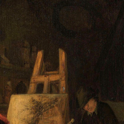 Lo Studio Del Pittore Adriaen van Ostade avo56 quadro stampato su tela