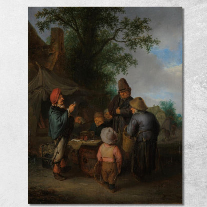Il Ciarlatano Adriaen van Ostade avo57 quadro stampato su tela