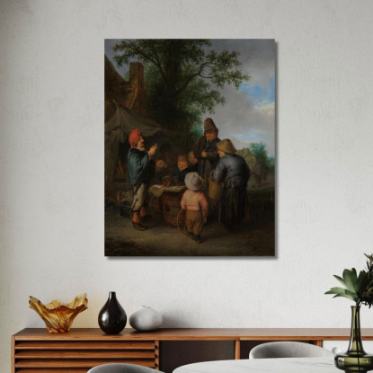 Il Ciarlatano Adriaen van Ostade avo57 quadro stampato su tela