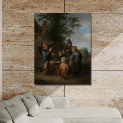 Il Ciarlatano Adriaen van Ostade avo57 quadro stampato su tela