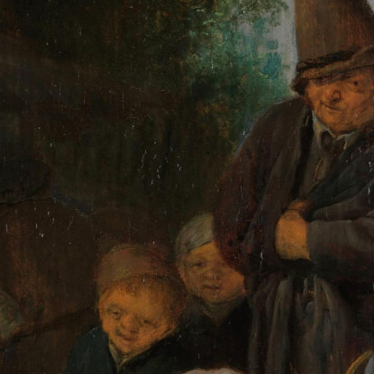 Il Ciarlatano Adriaen van Ostade avo57 quadro stampato su tela