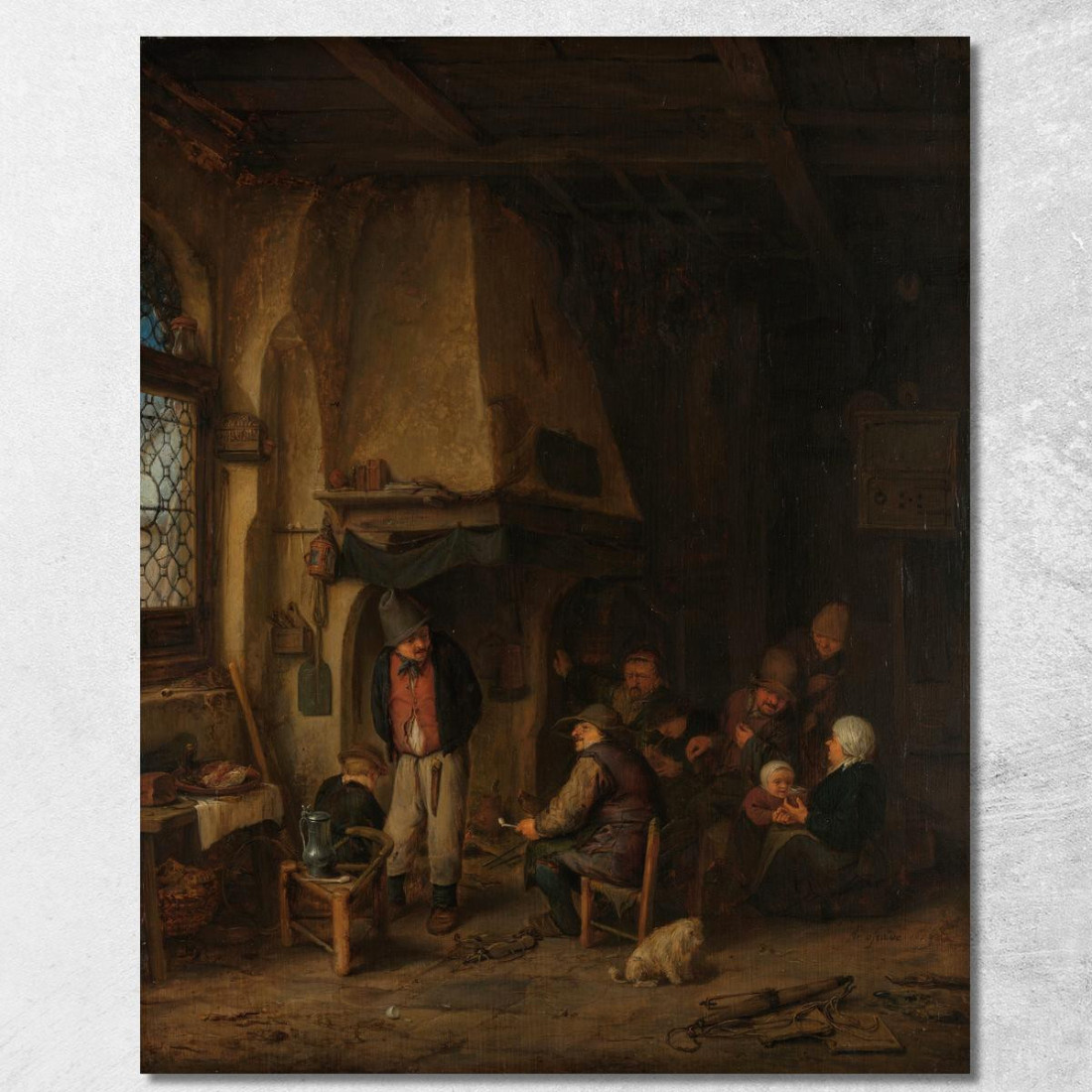 I Pattinatori: Contadini In Un Interno Adriaen van Ostade avo58 quadro stampato su tela