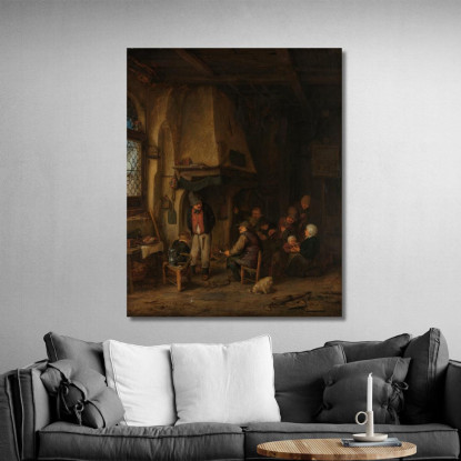I Pattinatori: Contadini In Un Interno Adriaen van Ostade avo58 quadro stampato su tela