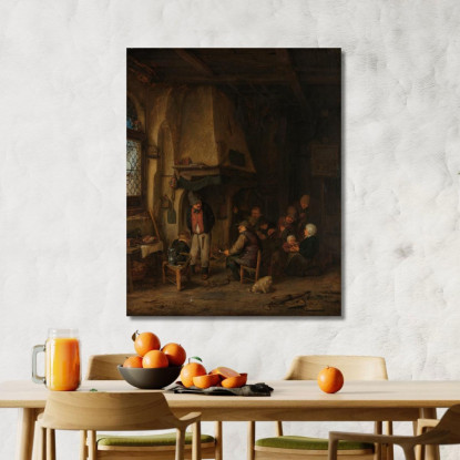 I Pattinatori: Contadini In Un Interno Adriaen van Ostade avo58 quadro stampato su tela