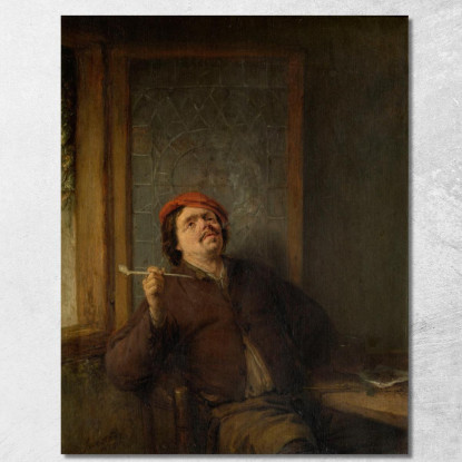 Il Fumatore Adriaen van Ostade avo59 quadro stampato su tela