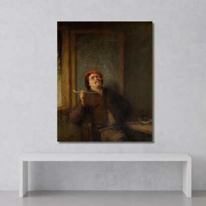 Il Fumatore Adriaen van Ostade avo59 quadro stampato su tela