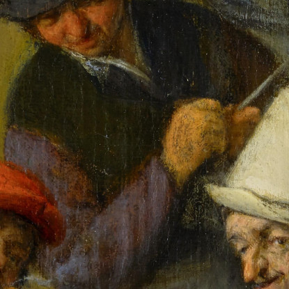 Tre Contadini Che Bevono E Fumano In Una Taverna Adriaen van Ostade avo60 quadro stampato su tela