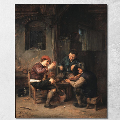 Tre Contadini In Una Locanda Adriaen van Ostade avo61 quadro stampato su tela