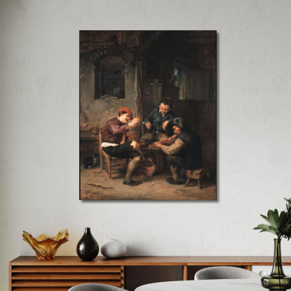 Tre Contadini In Una Locanda Adriaen van Ostade avo61 quadro stampato su tela