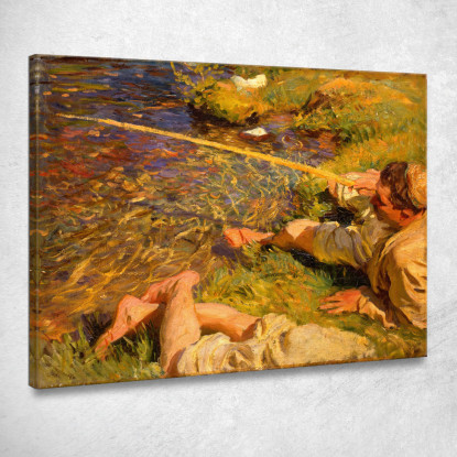Val D'Aosta Un Uomo Che Pesca John Singer Sargent jss352 quadro stampato su tela