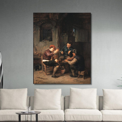 Tre Contadini In Una Locanda Adriaen van Ostade avo61 quadro stampato su tela