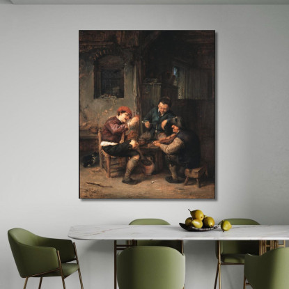 Tre Contadini In Una Locanda Adriaen van Ostade avo61 quadro stampato su tela