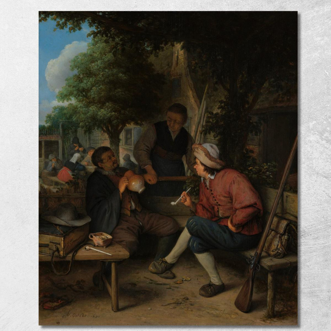 Viaggiatori A Riposo Adriaen van Ostade avo62 quadro stampato su tela