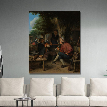 Viaggiatori A Riposo Adriaen van Ostade avo62 quadro stampato su tela