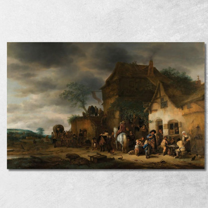 Viaggiatori Fermati In Una Locanda Di Campagna Adriaen van Ostade avo63 quadro stampato su tela