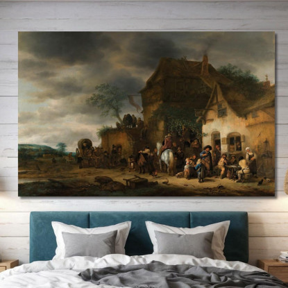 Viaggiatori Fermati In Una Locanda Di Campagna Adriaen van Ostade avo63 quadro stampato su tela