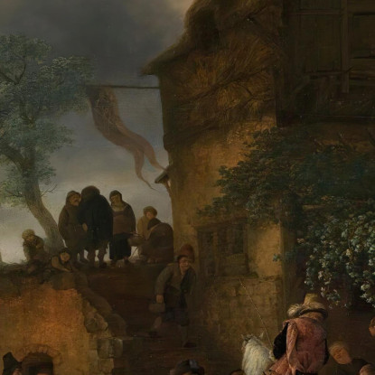 Viaggiatori Fermati In Una Locanda Di Campagna Adriaen van Ostade avo63 quadro stampato su tela