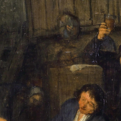 Violinista E Contadini Che Bevono In Una Taverna Ii Adriaen van Ostade avo65 quadro stampato su tela