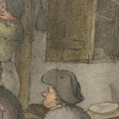 Interno Di Una Locanda Con Contadini Che Fumano Bevono E Flirtano Adriaen van Ostade avo66 quadro stampato su tela