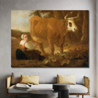 Una Lattaia Con Una Mucca Aelbert Cuyp acu2 quadro stampato su tela