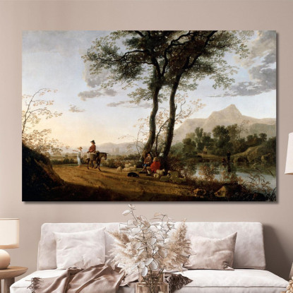 Una Strada Vicino A Un Fiume Aelbert Cuyp acu3 quadro stampato su tela
