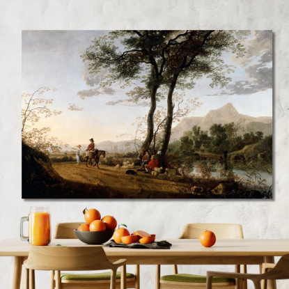 Una Strada Vicino A Un Fiume Aelbert Cuyp acu3 quadro stampato su tela