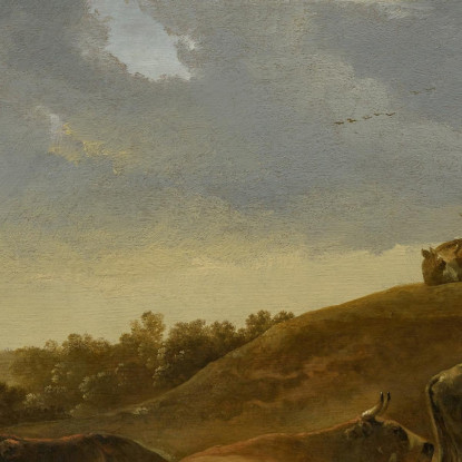 Bestiame In Un Paesaggio Arcadico Olandese Aelbert Cuyp acu8 quadro stampato su tela