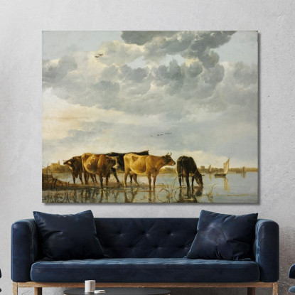Mucche In Un Fiume Aelbert Cuyp acu13 quadro stampato su tela