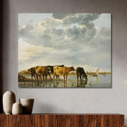 Mucche In Un Fiume Aelbert Cuyp acu13 quadro stampato su tela