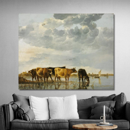 Mucche In Un Fiume Aelbert Cuyp acu13 quadro stampato su tela