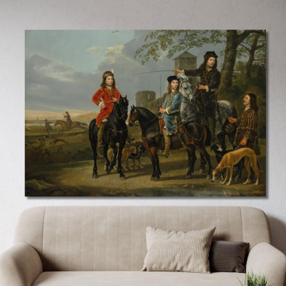 Ritratto Equestre Con Tutore E Cocchiere Aelbert Cuyp acu14 quadro stampato su tela