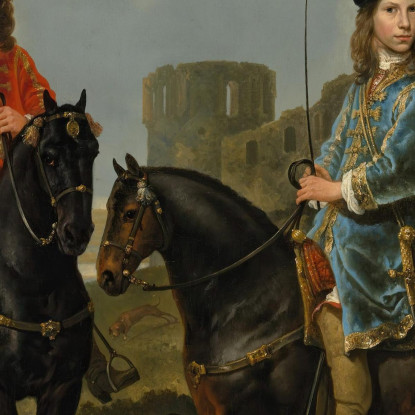 Ritratto Equestre Con Tutore E Cocchiere Aelbert Cuyp acu14 quadro stampato su tela