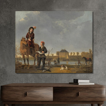 Ritratto Equestre Di Pieter De Roovere Aelbert Cuyp acu15 quadro stampato su tela