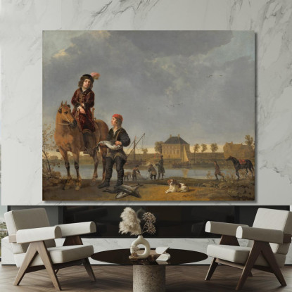 Ritratto Equestre Di Pieter De Roovere Aelbert Cuyp acu15 quadro stampato su tela