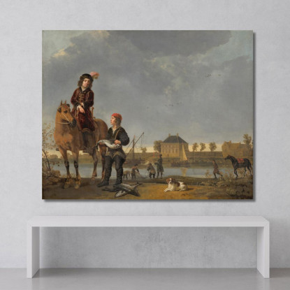 Ritratto Equestre Di Pieter De Roovere Aelbert Cuyp acu15 quadro stampato su tela