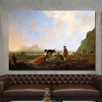 Mandriani Con Mucche Aelbert Cuyp acu17 quadro stampato su tela