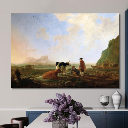 Mandriani Con Mucche Aelbert Cuyp acu17 quadro stampato su tela