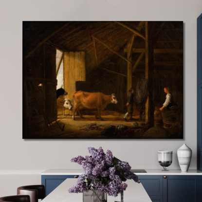 Interno Di Una Stalla Aelbert Cuyp acu18 quadro stampato su tela