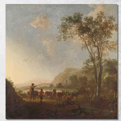 Paesaggio Con Mandriani E Bestiame Aelbert Cuyp acu22 quadro stampato su tela