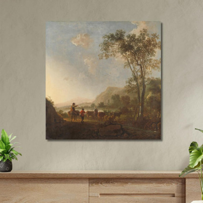 Paesaggio Con Mandriani E Bestiame Aelbert Cuyp acu22 quadro stampato su tela