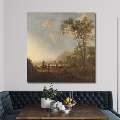 Paesaggio Con Mandriani E Bestiame Aelbert Cuyp acu22 quadro stampato su tela