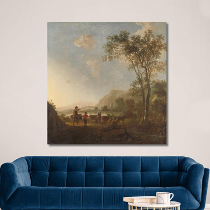 Paesaggio Con Mandriani E Bestiame Aelbert Cuyp acu22 quadro stampato su tela