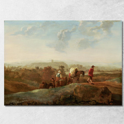 Contadini Migranti In Un Paesaggio Meridionale Aelbert Cuyp acu29 quadro stampato su tela
