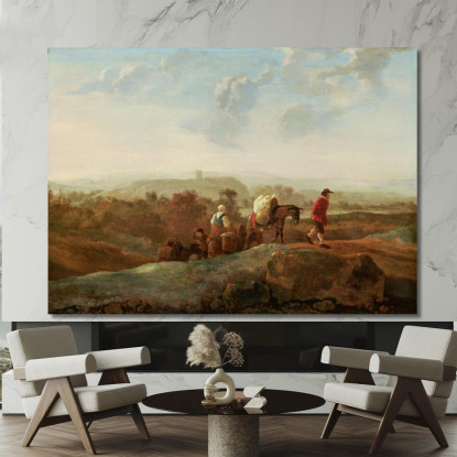 Contadini Migranti In Un Paesaggio Meridionale Aelbert Cuyp acu29 quadro stampato su tela